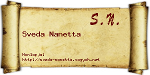 Sveda Nanetta névjegykártya